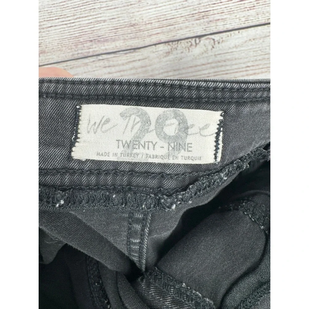 Free People Flare Jeans Women 29 Black Side Zip High Rise Bell Bottom OB988501